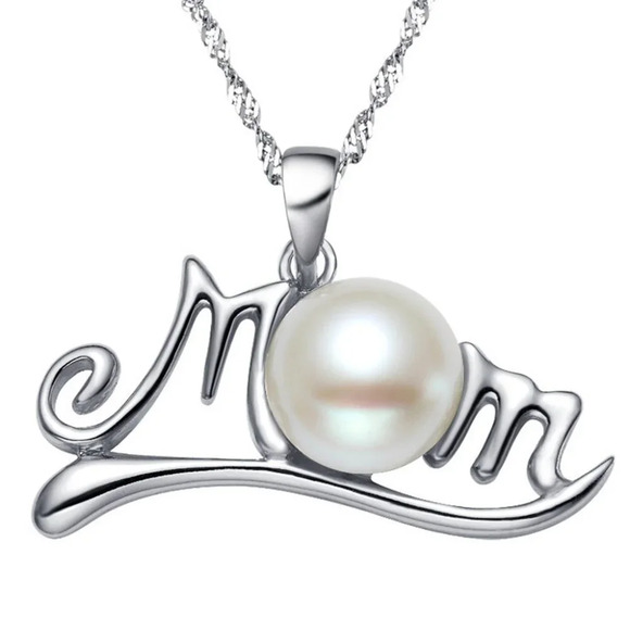 🎁 Beautiful Letter Dainty Pearl Charm Pearl Mom Necklace for Women, EVGG…